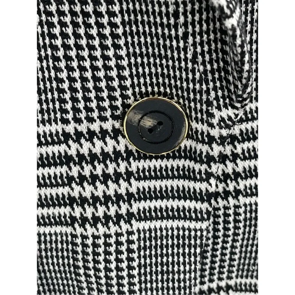 Elie Tahari Blazer‎ Women's Size 6 Houndstooth Black White